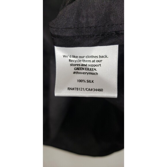 Eileen Fisher Tank Top Womens PM Black Gray 100% Silk Tie Dye Sleeveless Blouse - Picture 4 of 8